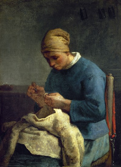 MILLET JEAN FRANCOIS 1814/75
LA COSTURERA 38X25
PARIS, MUSEO LOUVRE-INTERIOR
FRANCIA

This