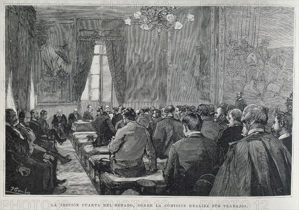 COMBA
COMISION DE TRATADOS DEL SENADO 1894-SALON DE TAPICES-30/4/1834 ILUST ESP/AMER
MADRID,