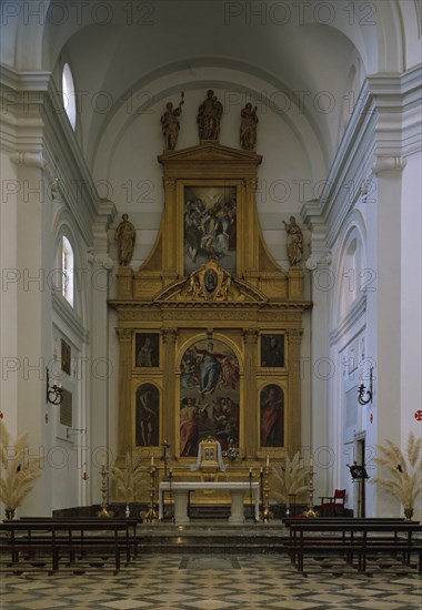 INTERIOR DE LA IGLESIA HACIA LA CABECERA-VISTA GRAL CON RETABLO
TOLEDO, MONASTERIO SANTO DOMINGO