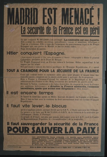 CARTEL FRANCES ANUNCIANDO EL PELIGRO:"HITLER CONQUISTA ESPAÑA" - 10/XI/1936
SALAMANCA, ARCHIVO