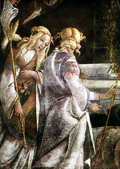 BOTTICELLI SANDRO 1444/1510
FRESCO VIDA DE MOISES-DET MUCHACHAS
VATICANO, CAPILLA