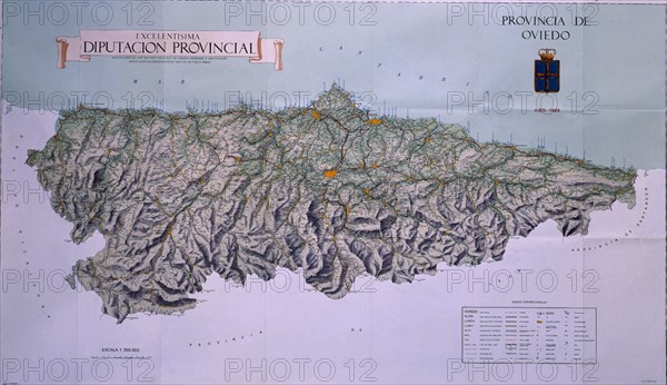 MAPA DE CARRETERAS DE LA PROVINCIA DE OVIEDO-ASTURIAS-AÑO 1968-ESCALA 1.200.000

This image is