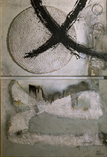 CABALLERO JOSE 1915/1991
DOBLE ESPACIO 1971-COLLAGE/TECNICA MIXTA/TABLA 144X100 CM
BARCELONA,
