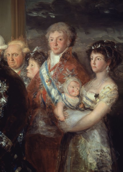 Goya, Famille de Charles IV (détail Marie Louise, son fils Charles prince de Parme)