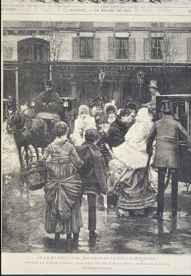 RIBERA ROMAN
ILUSTRACION ESP/AMERICANA:"A LA MADRUGADA"(VIDA PARISIENSE)MADRID-15/1/1884
MADRID,