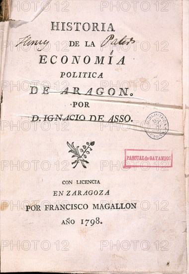 MAGALLON FCO
HISTORIA DE LA ECONOMIA POLITICA DE ARAGON
MADRID, BIBLIOTECA NACIONAL