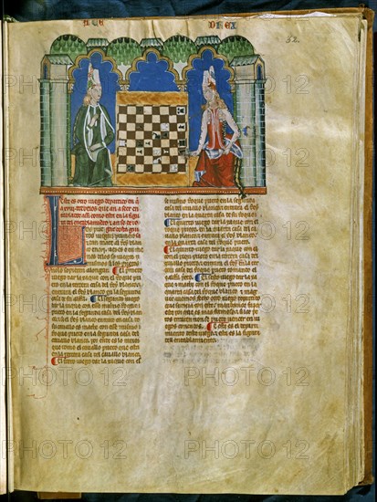 ALFONSO X EL SABIO 1221/84
LIBRO DE JUEGOS-PG 32R-ANTE EL TABLERO ELEGANTES DAMAS GOTICAS
SAN