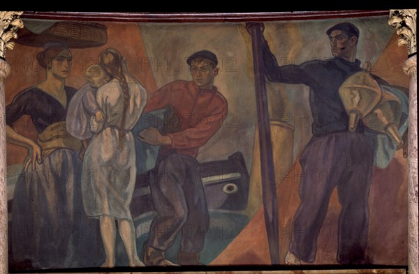 ARTETA AURELIO 1879/1940
PESCADORES EN EL MUELLE
MADRID, BANCO BILBAO