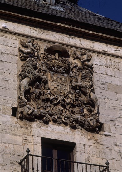 ESCUDO EN RELIEVE EN EL TORREON
BURGO DE OSMA, HOSPITAL SAN AGUSTIN
SORIA