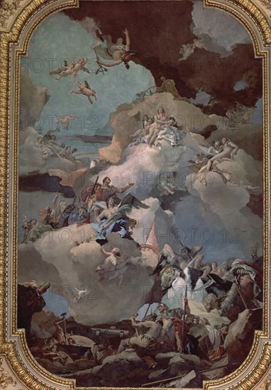 TIEPOLO GIOVANNI BATTISTA 1696/1770
SALA DE ALABARDEROS - EL TRIUNFO DE ENEAS- 1762- PINTURA