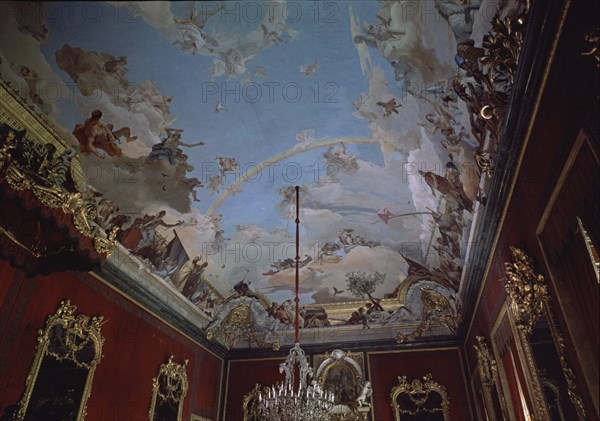TIEPOLO GIOVANNI BATTISTA 1696/1770
SALON DEL TRONO-TECHO-FRESCOS MITAD DERECHA:APOTEOSIS A LA