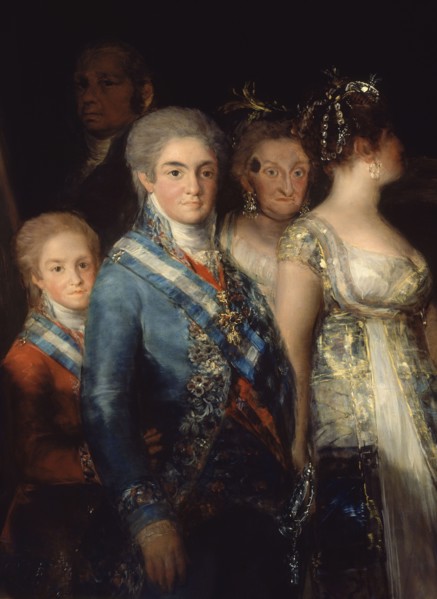 Goya, Famille de Charles IV (détail Charles, Marie Isidore, Goya, prince Fernand VII, Marie Josèphe)