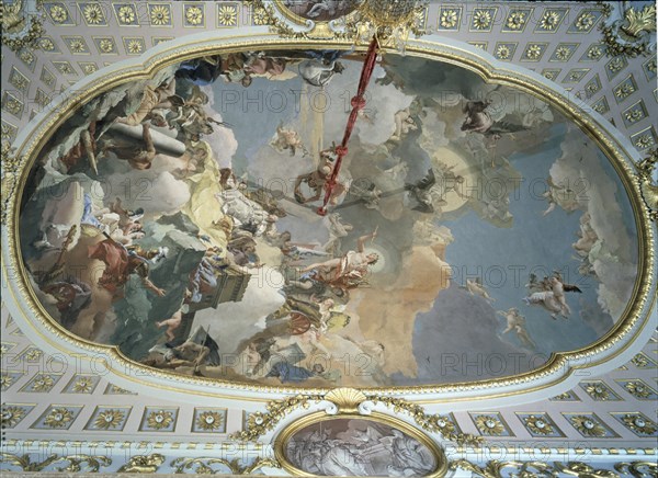 TIEPOLO GIOVANNI BATTISTA 1696/1770
P-SALETA OFICIAL-FRESCO DEL TECHO-"EL PODER DE LA MONARQUIA