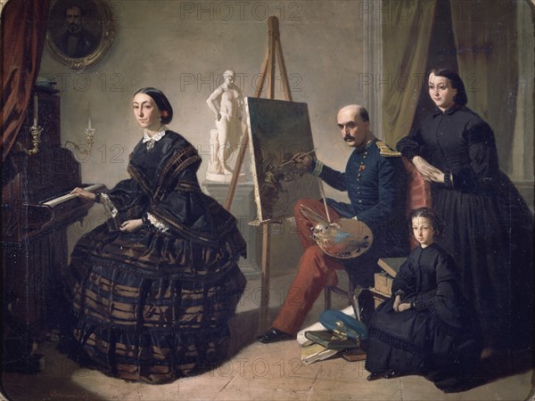 BECQUER VALERIANO 1834/70
ESTUDIO DE UN PINTOR CARLISTA - 1869    L. 0,60X0,77
MADRID, CASON