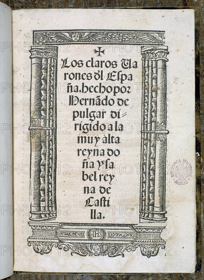 PULGAR HERNANDO
PORTADA DE"CLAROS VARONES DE CASTILLA"-R-29508 - DEDICADO A ISABEL LA