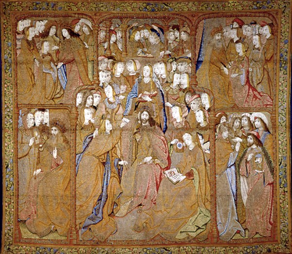 AELST PIERRE VAN 1450/1533
TAPIZ - SERIE PAÑOS DE ORO - LA ANUNCIACION - 1502/4 - ORO PLATA SEDA Y