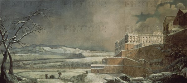 ANONIMO ESPAÑOL
PALACIO REAL DESDE LA CUESTA DE LA VEGA-1816-T/SARGA-153X277CM-I.N.1476
MADRID,