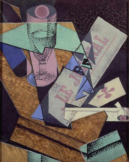 GRIS JUAN 1887/1927
VASO Y PERIODICO (1916) OLEO S/LIENZO 41*33 CM
PARIS, CENTRO GEORGES