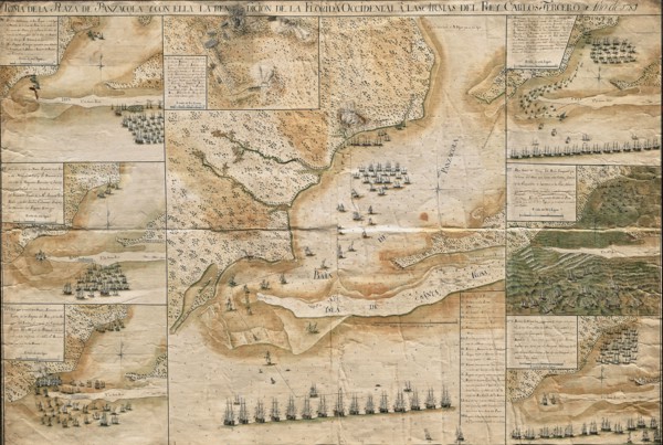 Carte de la bataille de Pensacola en Floride occidentale