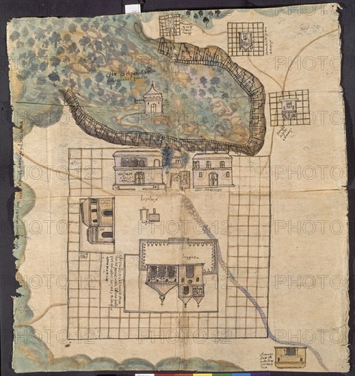 MAPA-PUEBLO DE TEUTENANGO 1582
SEVILLA, ARCHIVO INDIAS
SEVILLA