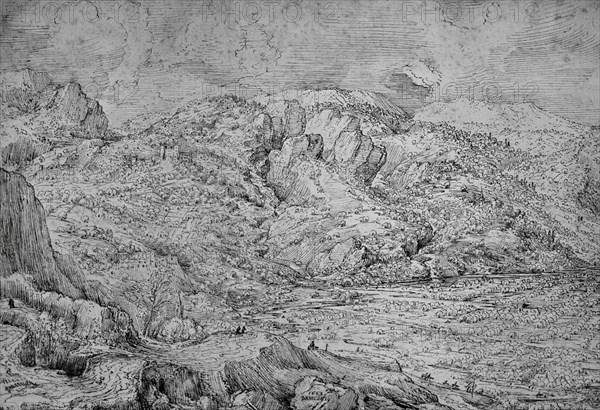 BRUEGHEL PIETER EL VIEJO 1525-1569
PAISAJE ALPESTRE CON TORRENTE Y MONTANAS-VALLE
PARIS, MUSEO