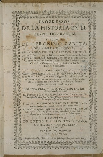 UZTARROZ J
PROGRESOS DE LA HISTORIA EN EL REINO DE ARAGON Y ELOGIO DE GERONIMO ZURITA-ZARAGOZA