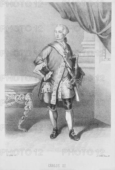 H ESPAÑA-CARLOS III REY NAPOLES-ESPAÑA-HIJO FELIPE V
MADRID, BIBLIOTECA NACIONAL B