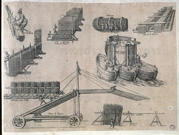 GRABADO-CONSTRUCCIONES DEFENSIVAS PARA GUERRA P BAJOS
MADRID, BIBLIOTECA NACIONAL B