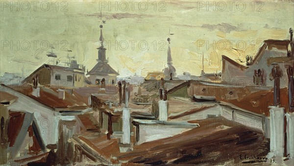 CHICHARRO EDUARDO 1873/1949
TEJADOS DE MADRID-1899-O/L-35X60CM-I.N. 21132
MADRID, MUSEO