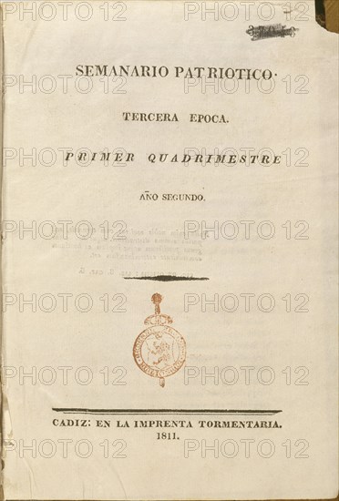 PORTADA DEL "SEMANARIO PATRIOTICO" 1811-SEVILLA-MADRID-CADIZ
MADRID, SENADO-BIBLIOTECA
MADRID