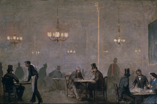 ESQUIVEL ANTONIO MARIA 1806/57
EL CAFE- OLEO/HOJALATA-18 X 26 CMS-S XIX- ROMANTICISMO