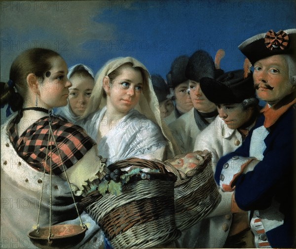 TIEPOLO LORENZO 1736/1776
VENDEDORA CON CESTA Y UN SOLDADO-PINTURA ITALIANA S XVIII
MADRID,