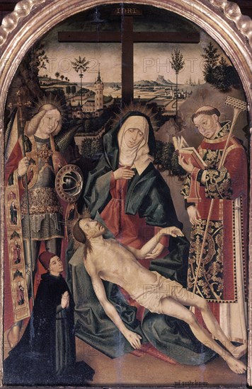 NUÑEZ JUAN DE
PIEDAD CON S VICENTE-S MIGUEL Y UN DONANTE- S XVI -(EN LA SACRISTIA MAYOR)
SEVILLA,