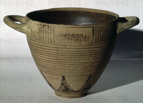 VASO PROTOCORINTIO-PROC DE NECROPOLIS FENICIA DE ALMUÑECAR. IMPORTACION GRIEGA- HACIA S VII A.C.-