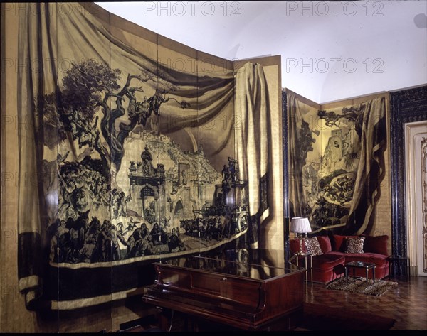 SERT Y BADIA J MARIA
EVOCACIONES DE ESPAÑA - OLEO Y ORO SOBRE TABLA
MADRID, COLECCION