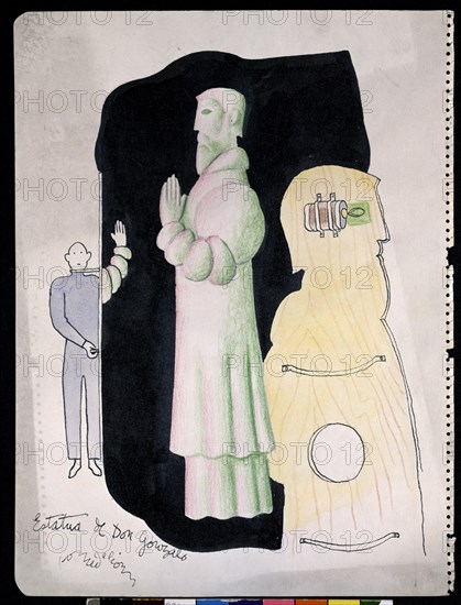 GARCIA LORCA FEDERICO 1898/1936
DIBUJO-BOCETO-ESTATUA DE D GONZALO
MADRID, FUNDACION GARCIA