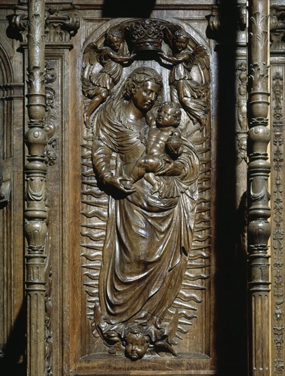 IGLESIA-SILLERIA DEL CORO-DET RELIEVE DE LA VIRGEN
JEREZ DE LA FRONTERA, CARTUJA
CADIZ