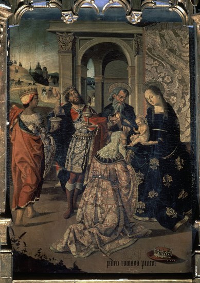 ROMANA PEDRO
RETABLO MAYOR-DET EPIFANIA-PINTURA GOTICA
ESPEJO, IGLESIA DE SAN