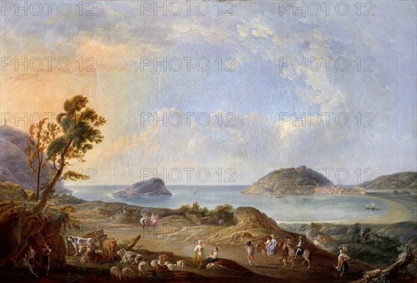 PARET Y ALCAZAR LUIS 1746/1799
PAISAJE DE LA CONCHA DE SAN SEBASTIAN-S XVIII
MADRID, PALACIO