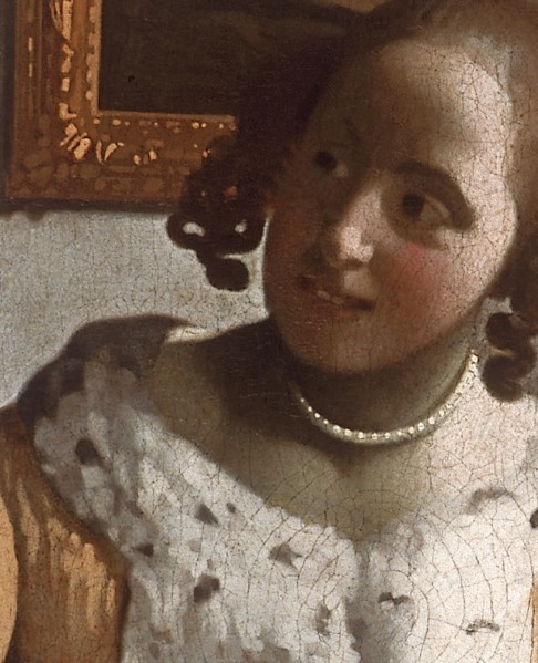 Vermeer, Femme jouant de la guitare (détail)