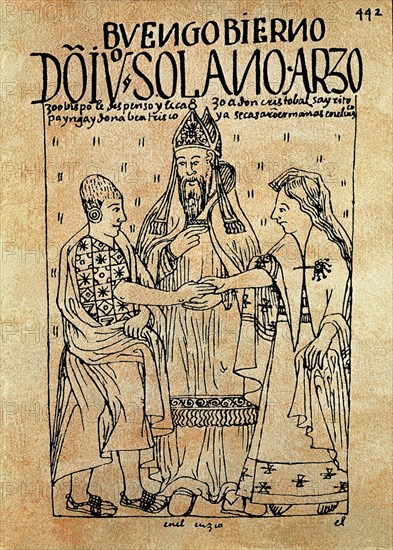 Poma de Ayala, Marriage of Beatriz Enríquez de Harana and Christopher Colombus