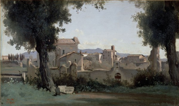 Corot, Vue des jardins du Palais Farnèse à Rome