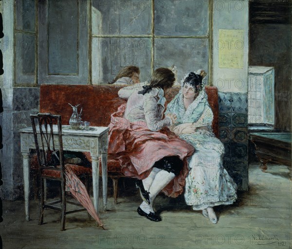 PALMAROLI VICENTE 1834/96
UN CAFE DEL SIGLO XVIII-LA BOTILLERIA-1873-37,5X44 CMS