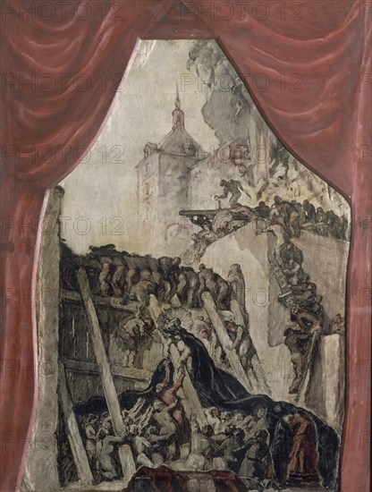 SERT Y BADIA J MARIA
BOCETO PARA LA MAQUETA DE LA CRIPTA DEL ALCAZAR DE TOLEDO
MADRID, COLECCION