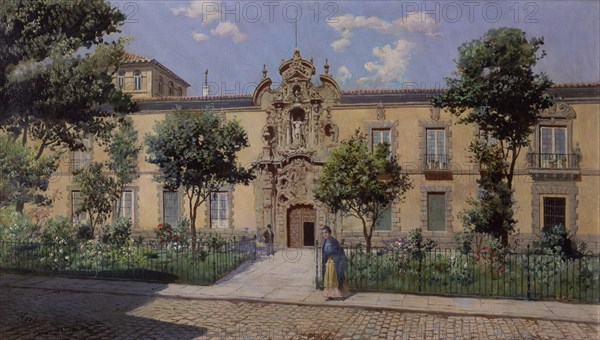 FRANCO Y CORDERO J
ANTIGUO HOSPICIO DE MADRID-FACHADA-HOY MUSEO MUNICIPAL-51X89 CM-I.N