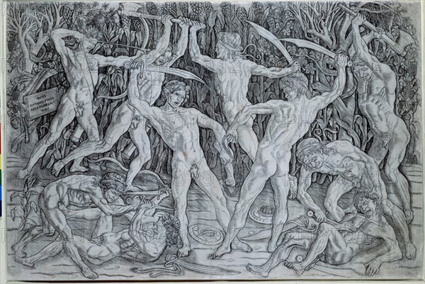 POLLAIOLO ANTONIO DE
COMBATE DE HOMBRES DESNUDOS-DIBUJO
PARIS, MUSEO
