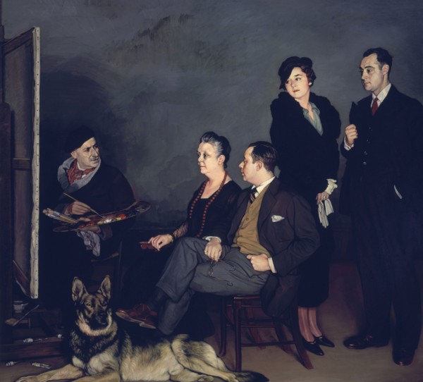 Ignacio Zuloaga (1870-1945)     EL PINTOR Y SU FAMILIA - 1937 - OLEO/LIENZO.