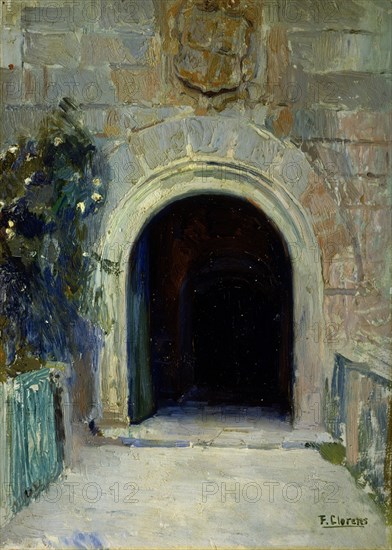 LLORENS FRANCISCO 1874-1948
PUERTA DEL CASTILLO DE ANDRADE(PUENTEDEUME)-1921-32X24 CM
MADRID,