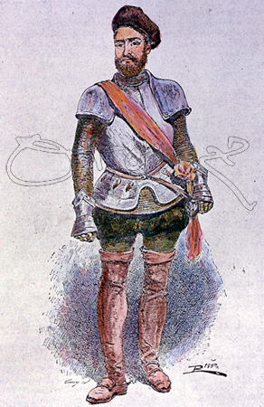 I-DIEGO GARCIA PAREDES (1506-1563) - CONQUISTADOR ESPAÑOL - GRABADO DE 1880