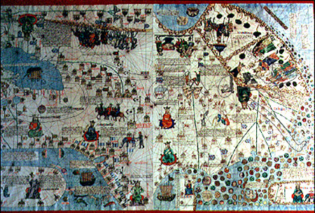 CRESQUES ABRAHAM 1325-1387
ATLAS CATALAN-1375-DETALLE DE ASIA(REPRODUCCION DEL MUS NAVAL)
PARIS,